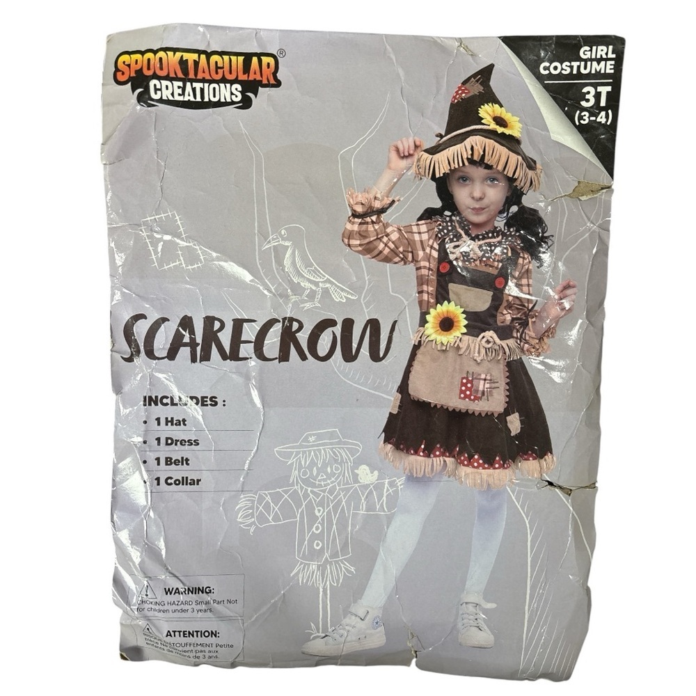 Scarecrow Girl's Halloween Costume Spooktacular Creations Toddler 3T (3-4)